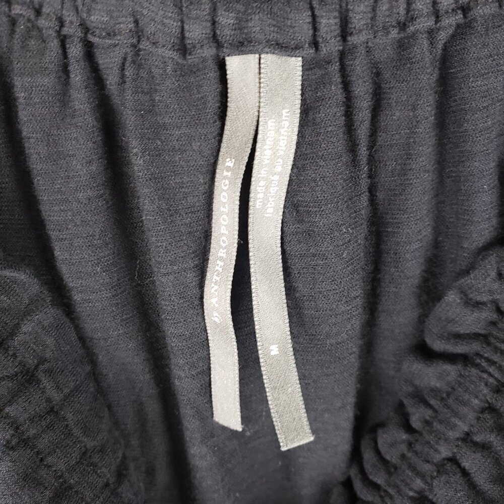 By Anthropologie Gloria Off Shoulder Top Black Tiered Statement Sleeve Size M - Picture 6 of 9